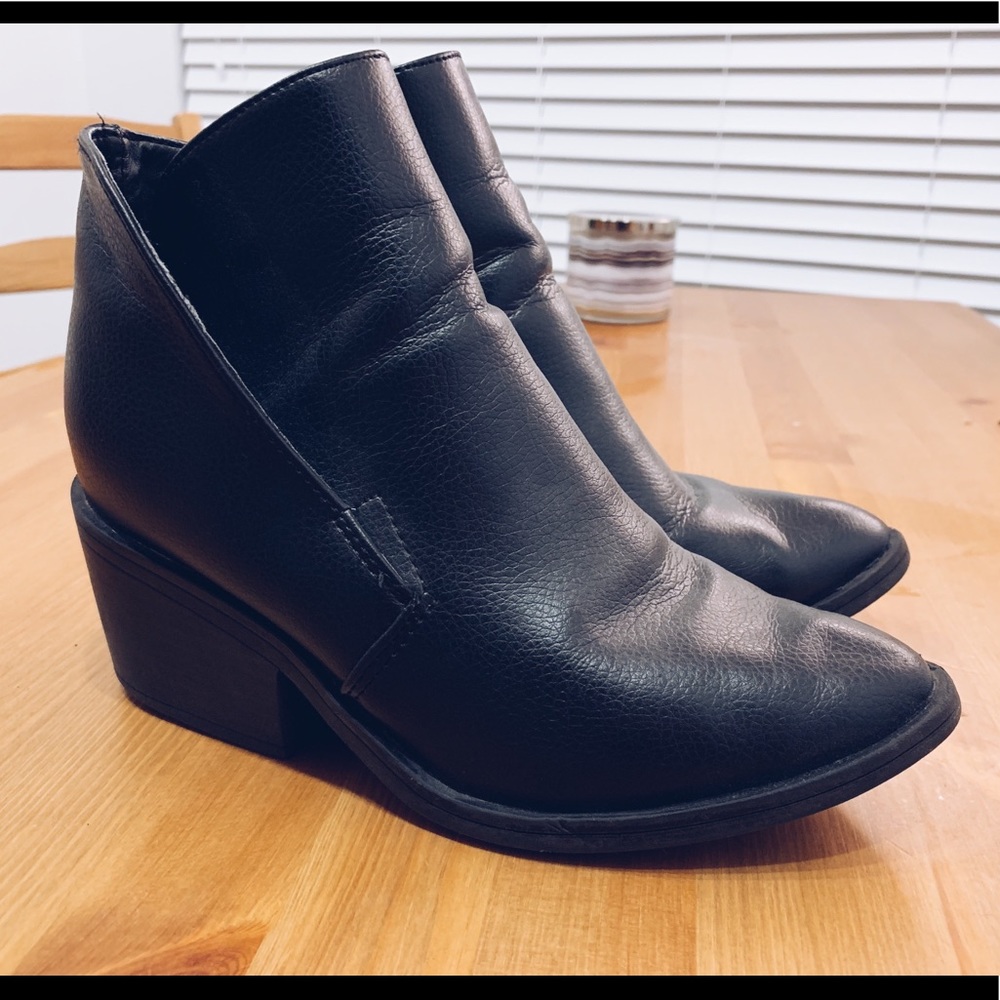 Black vegan leather boots
